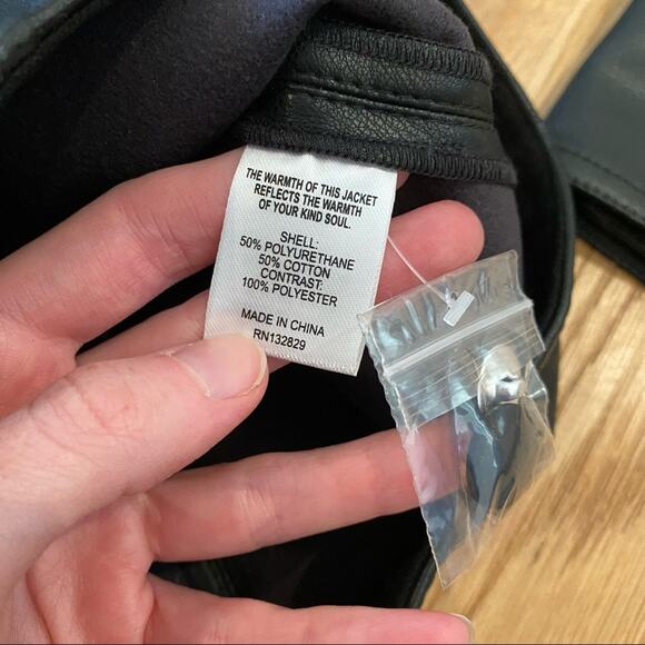 LPA Faux Leather Button Front Shirt in Black - Picture 3 of 5